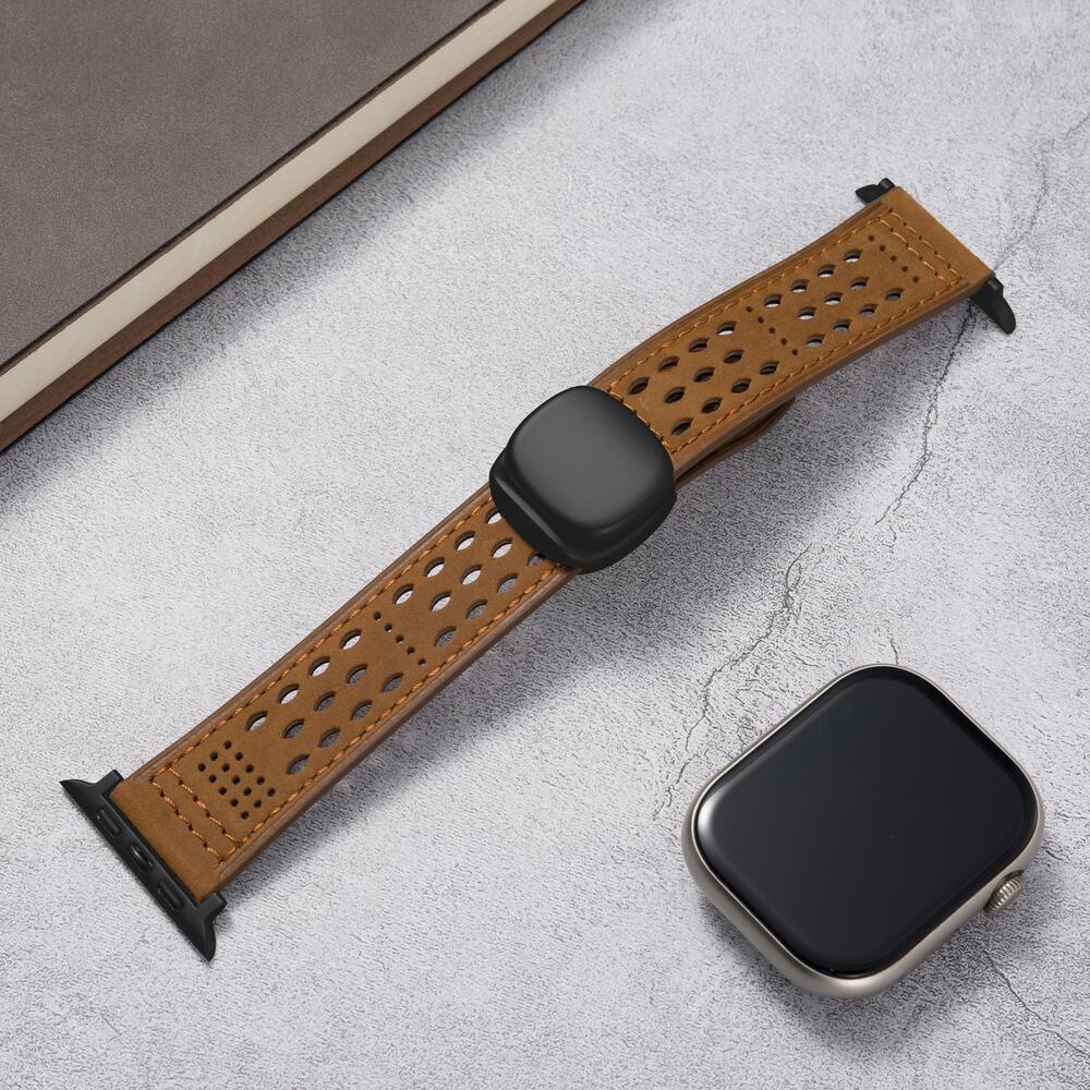 Breathable Leather Strap For Apple Watch