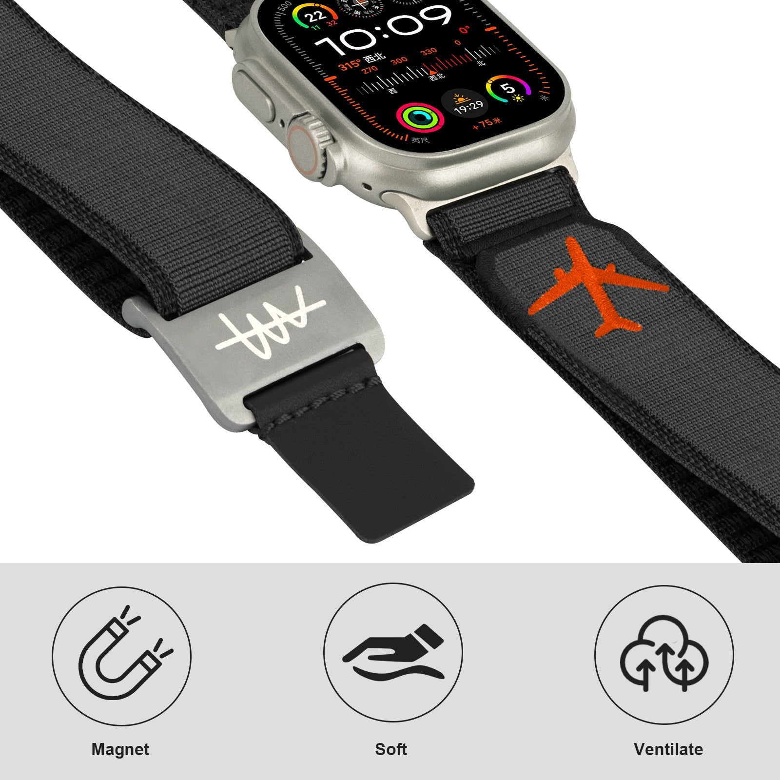 Wild Trail Mag Buckle Nylon Band For Apple Watch