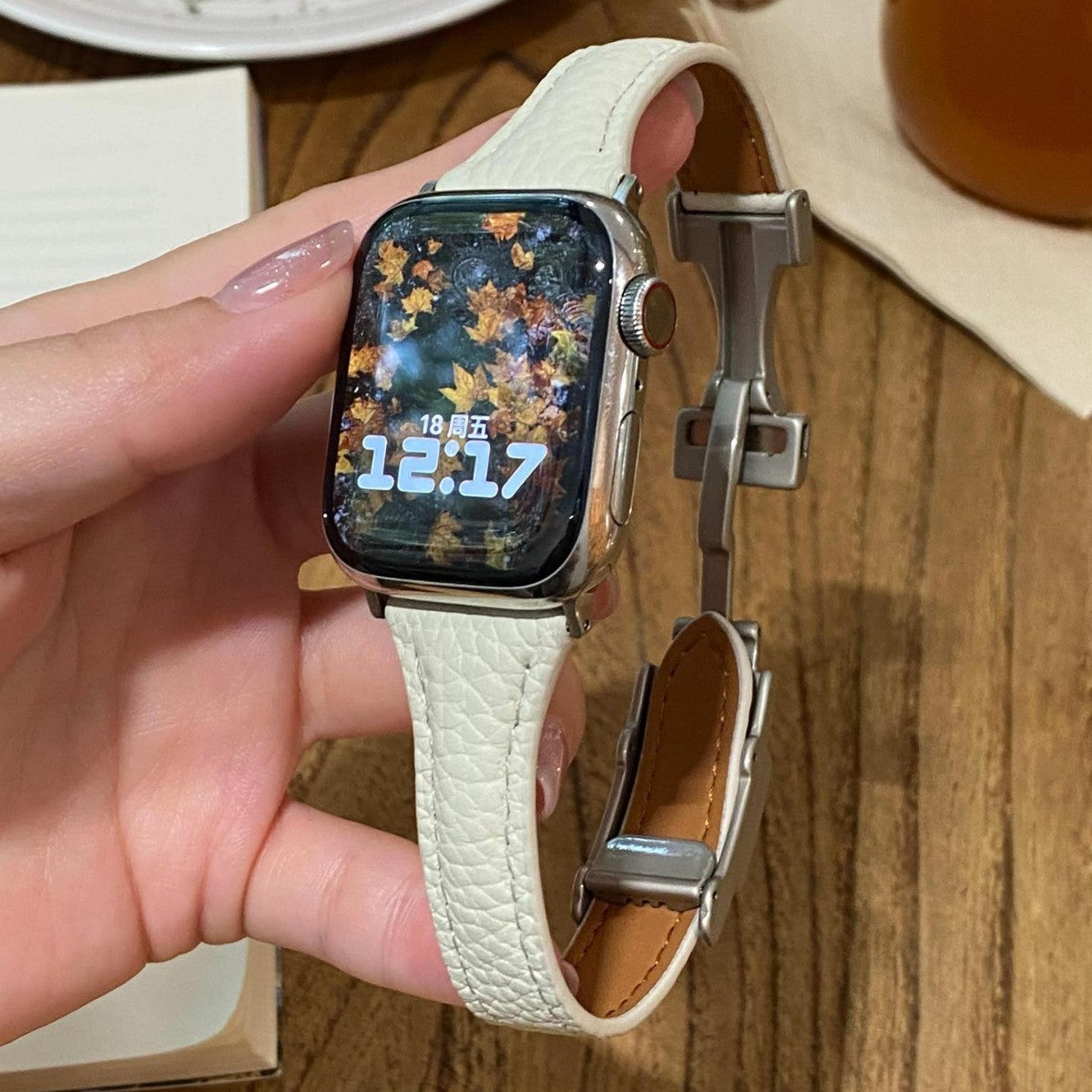 Leather Magnetic Buckle Band for Apple Watch
